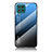 Samsung Galaxy M62 4G用ハイブリットバンパーケース プラスチック 鏡面 虹 グラデーション 勾配色 カバー LS1 サムスン ネイビー