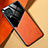 Samsung Galaxy M62 4G用シリコンケース ソフトタッチラバー レザー柄 アンドマグネット式 サムスン オレンジ