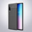 Samsung Galaxy Note 10 5G用シリコンケース ソフトタッチラバー レザー柄 カバー H03 サムスン ブラック