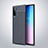 Samsung Galaxy Note 10 5G用シリコンケース ソフトタッチラバー レザー柄 サムスン ネイビー