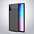 Samsung Galaxy Note 10 5G用シリコンケース ソフトタッチラバー レザー柄 サムスン ブラック