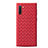 Samsung Galaxy Note 10 5G用シリコンケース ソフトタッチラバー レザー柄 カバー S01 サムスン レッド
