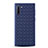Samsung Galaxy Note 10 5G用シリコンケース ソフトタッチラバー レザー柄 カバー S01 サムスン ネイビー