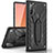 Samsung Galaxy Note 10 5G用ハイブリットバンパーケース スタンド プラスチック 兼シリコーン カバー A01 サムスン ブラック