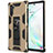 Samsung Galaxy Note 10 5G用ハイブリットバンパーケース スタンド プラスチック 兼シリコーン カバー マグネット式 MQ1 サムスン ゴールド