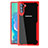 Samsung Galaxy Note 10用ハイブリットバンパーケース クリア透明 プラスチック 鏡面 カバー M02 サムスン レッド