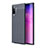 Samsung Galaxy Note 10 Plus 5G用シリコンケース ソフトタッチラバー レザー柄 カバー WL1 サムスン ネイビー
