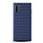 Samsung Galaxy Note 10 Plus 5G用シリコンケース ソフトタッチラバー レザー柄 カバー サムスン ネイビー