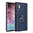 Samsung Galaxy Note 10 Plus 5G用ハイブリットバンパーケース プラスチック アンド指輪 マグネット式 サムスン ネイビー