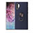 Samsung Galaxy Note 10 Plus用極薄ソフトケース シリコンケース 耐衝撃 全面保護 アンド指輪 マグネット式 バンパー T01 サムスン ネイビー