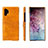 Samsung Galaxy Note 10 Plus用ケース 高級感 手触り良いレザー柄 S02 サムスン オレンジ