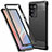Samsung Galaxy Note 20 5G用ハイブリットバンパーケース プラスチック 兼シリコーン カバー 前面と背面 360度 フル R01 サムスン ブラック