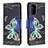 Samsung Galaxy Note 20 5G用手帳型 レザーケース スタンド パターン カバー B03F サムスン ブラック