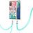 Samsung Galaxy Note 20 5G用シリコンケース ソフトタッチラバー バタフライ パターン カバー 携帯ストラップ Y03B サムスン カラフル