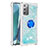 Samsung Galaxy Note 20 5G用シリコンケース ソフトタッチラバー ブリンブリン カバー アンド指輪 S01 サムスン ブルー