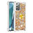 Samsung Galaxy Note 20 5G用シリコンケース ソフトタッチラバー ブリンブリン カバー アンド指輪 S01 サムスン ゴールド