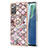 Samsung Galaxy Note 20 5G用シリコンケース ソフトタッチラバー バタフライ パターン カバー アンド指輪 Y03B サムスン ブラウン