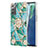 Samsung Galaxy Note 20 5G用シリコンケース ソフトタッチラバー バタフライ パターン カバー アンド指輪 Y02B サムスン グリーン