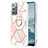 Samsung Galaxy Note 20 5G用シリコンケース ソフトタッチラバー バタフライ パターン カバー アンド指輪 Y01B サムスン ピンク