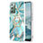 Samsung Galaxy Note 20 5G用シリコンケース ソフトタッチラバー バタフライ パターン カバー アンド指輪 Y01B サムスン ライトグリーン