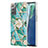 Samsung Galaxy Note 20 5G用シリコンケース ソフトタッチラバー バタフライ パターン カバー Y02B サムスン グリーン