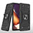 Samsung Galaxy Note 20 5G用ハイブリットバンパーケース プラスチック アンド指輪 マグネット式 MQ1 サムスン ブラック