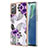 Samsung Galaxy Note 20 5G用シリコンケース ソフトタッチラバー バタフライ パターン カバー Y03B サムスン パープル