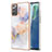 Samsung Galaxy Note 20 5G用シリコンケース ソフトタッチラバー バタフライ パターン カバー Y03B サムスン ラベンダー