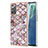 Samsung Galaxy Note 20 5G用シリコンケース ソフトタッチラバー バタフライ パターン カバー Y03B サムスン ブラウン