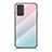 Samsung Galaxy Note 20 5G用ハイブリットバンパーケース プラスチック 鏡面 虹 グラデーション 勾配色 カバー LS1 サムスン シアン