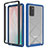 Samsung Galaxy Note 20 5G用360度 フルカバー ハイブリットバンパーケース クリア透明 プラスチック カバー ZJ1 サムスン ネイビー