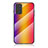 Samsung Galaxy Note 20 5G用ハイブリットバンパーケース プラスチック 鏡面 虹 グラデーション 勾配色 カバー LS2 サムスン オレンジ
