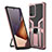 Samsung Galaxy Note 20 5G用ハイブリットバンパーケース プラスチック アンド指輪 マグネット式 ZL1 サムスン ローズゴールド