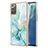 Samsung Galaxy Note 20 5G用シリコンケース ソフトタッチラバー バタフライ パターン カバー Y05B サムスン グリーン