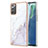 Samsung Galaxy Note 20 5G用シリコンケース ソフトタッチラバー バタフライ パターン カバー Y05B サムスン ホワイト