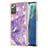 Samsung Galaxy Note 20 5G用シリコンケース ソフトタッチラバー バタフライ パターン カバー Y05B サムスン パープル