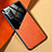 Samsung Galaxy Note 20 5G用シリコンケース ソフトタッチラバー レザー柄 アンドマグネット式 サムスン オレンジ