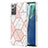 Samsung Galaxy Note 20 5G用シリコンケース ソフトタッチラバー バタフライ パターン カバー Y01B サムスン ピンク