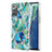 Samsung Galaxy Note 20 5G用シリコンケース ソフトタッチラバー バタフライ パターン カバー Y01B サムスン グリーン