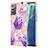 Samsung Galaxy Note 20 5G用シリコンケース ソフトタッチラバー バタフライ パターン カバー Y01B サムスン ラベンダー