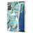 Samsung Galaxy Note 20 5G用シリコンケース ソフトタッチラバー バタフライ パターン カバー Y01B サムスン ライトグリーン