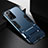 Samsung Galaxy Note 20 Ultra 5G用ハイブリットバンパーケース スタンド プラスチック 兼シリコーン カバー R01 サムスン ネイビー