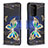 Samsung Galaxy Note 20 Ultra 5G用手帳型 レザーケース スタンド パターン カバー B03F サムスン ブラック