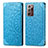 Samsung Galaxy Note 20 Ultra 5G用手帳型 レザーケース スタンド パターン カバー S01D サムスン ネイビー