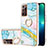 Samsung Galaxy Note 20 Ultra 5G用シリコンケース ソフトタッチラバー バタフライ パターン カバー アンド指輪 Y05B サムスン カラフル
