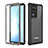 Samsung Galaxy Note 20 Ultra 5G用ハイブリットバンパーケース プラスチック 兼シリコーン カバー 前面と背面 360度 フル U02 サムスン ブラック