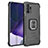 Samsung Galaxy Note 20 Ultra 5G用ハイブリットバンパーケース プラスチック アンド指輪 マグネット式 ZJ2 サムスン ブラック