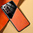 Samsung Galaxy Note 20 Ultra 5G用シリコンケース ソフトタッチラバー レザー柄 アンドマグネット式 サムスン オレンジ