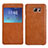 Samsung Galaxy Note 5 N9200 N920 N920F用手帳型 レザーケース スタンド L01 サムスン ブラウン