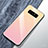 Samsung Galaxy Note 8用ハイブリットバンパーケース プラスチック 鏡面 虹 グラデーション 勾配色 カバー M01 サムスン ピンク